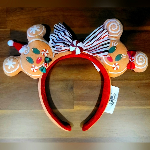 Disney Parks Exclusive Christmas Gingerbread Minnie Mouse Ears - NWT
